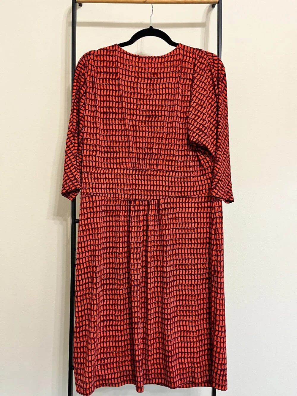Coldwater Creek Understated Bird Print Cowl Neck Coquette Midi Dress 16 - Picture 4 of 9